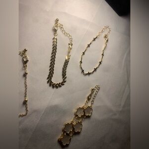 Bracelet Collection 14K Gold Over 925 Sterling Silver | Set of 4 Brand New